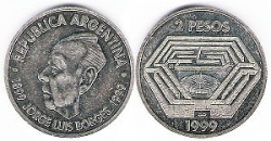 Памятная монета в 2 песо