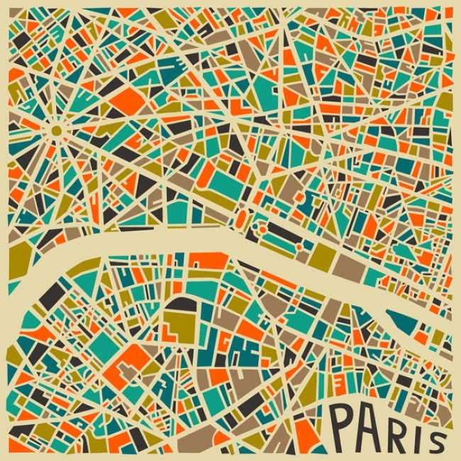 Карты городов мира в стиле "абстракционизм"
